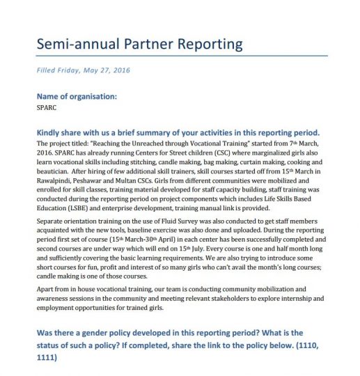 Semi Annual Report
